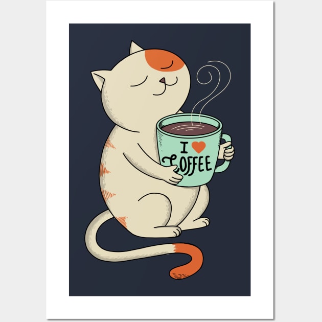 Cat and Coffee Wall Art by coffeeman